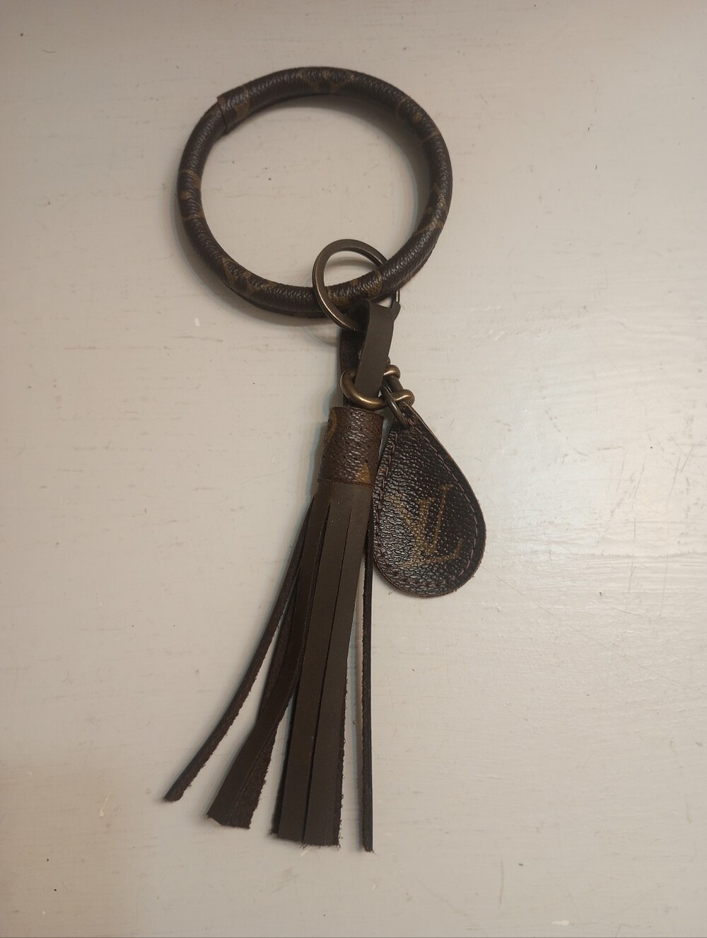 Upcycled Designer Inspired Key Chain Wristlet